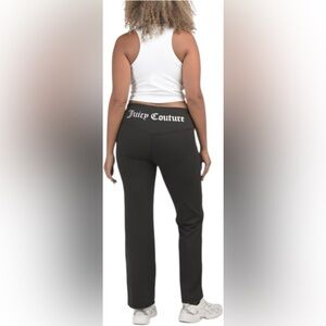 Juicy Couture logo black sport flared yoga pants with pockets